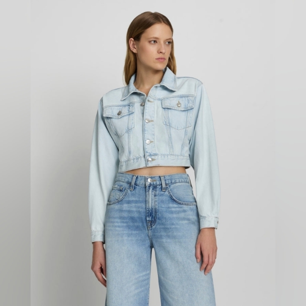 7 For All Mankind Cropped Trucker Jacket